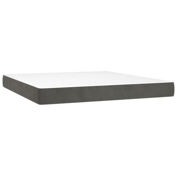 Giroletto A Molle Con Materasso Grigio Scuro 180x200 Cm Velluto - Image 5