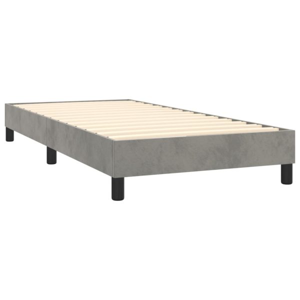 Giroletto A Molle Con Materasso Grigio Chiaro 80x200 Cm Velluto - Image 4