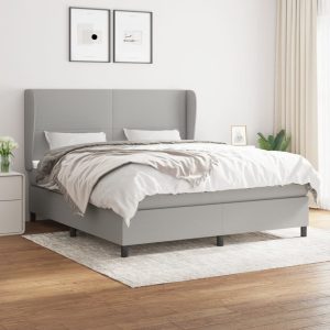Giroletto A Molle Con Materasso Grigio Chiaro160x200 Cm Tessuto