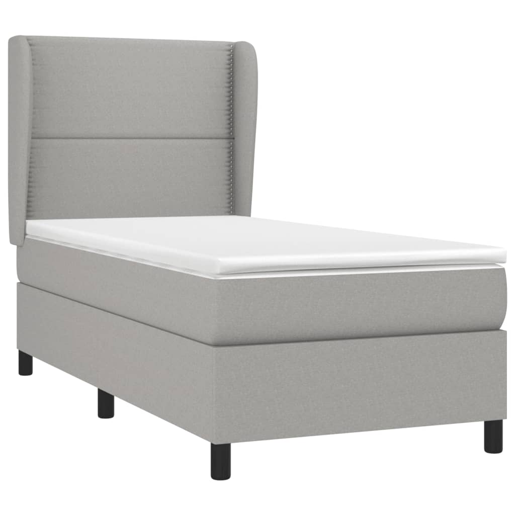 Giroletto A Molle Con Materasso Grigio Chiaro100x200 Cm Tessuto - Image 3