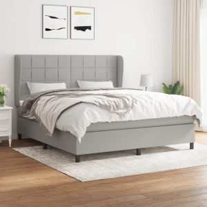 Giroletto A Molle Con Materasso Grigio Chiaro160x200 Cm Tessuto