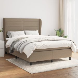 Giroletto A Molle Con Materasso Tortora 140x200 Cm In Tessuto