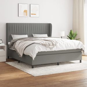 Giroletto A Molle Con Materasso Grigio Scuro 160x200 Cm Tessuto