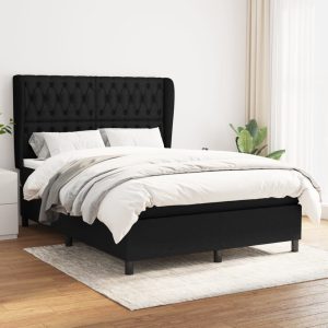 Giroletto A Molle Con Materasso Nero 140x190 Cm In Tessuto