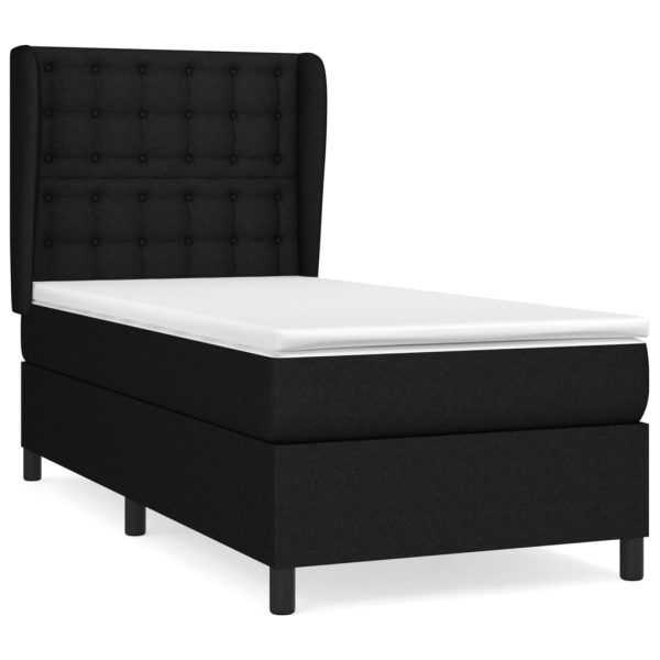 Giroletto A Molle Con Materasso Nero 90x190 Cm In Tessuto - Image 2