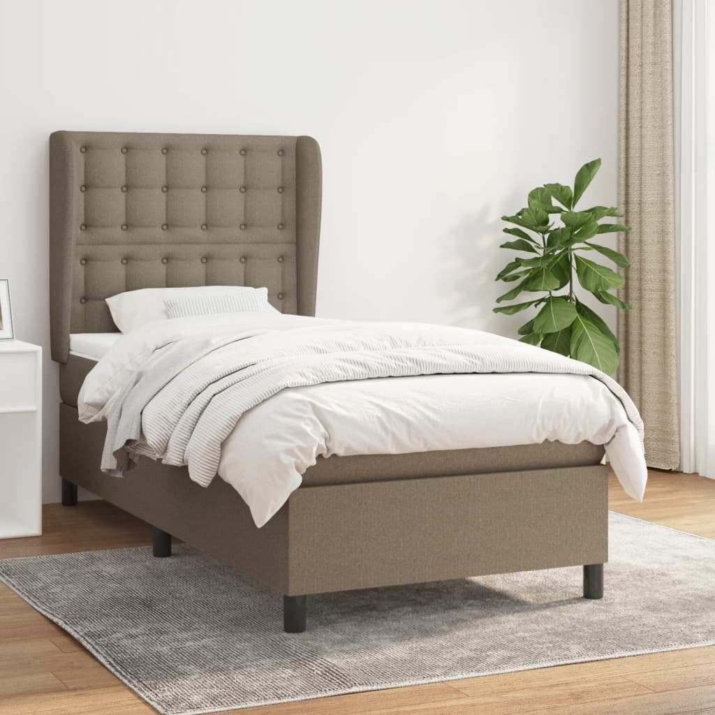 Giroletto A Molle Con Materasso Tortora 90x190 Cm In Tessuto