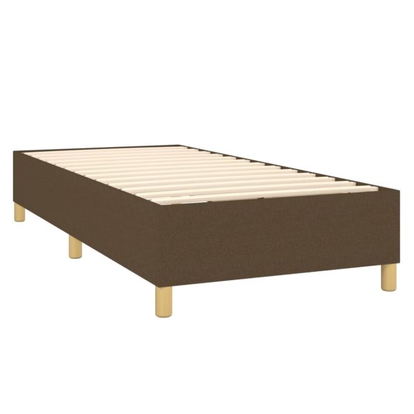 Giroletto A Molle Con Materasso Marrone Scuro 90x200 Cm Tessuto - Image 4