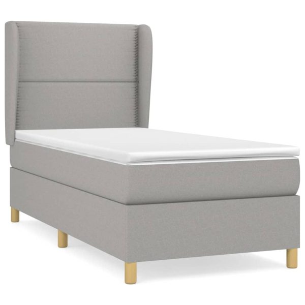 Giroletto A Molle Con Materasso Grigio Chiaro100x200 Cm Tessuto - Image 2