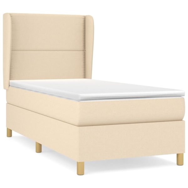 Giroletto A Molle Con Materasso Crema 100x200 Cm In Tessuto - Image 2