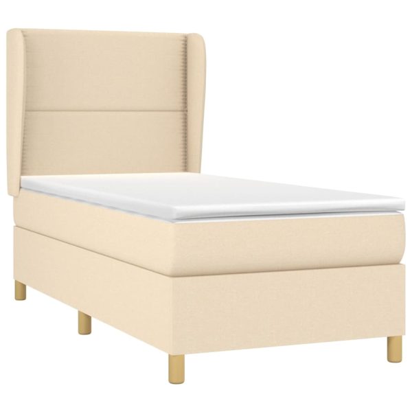 Giroletto A Molle Con Materasso Crema 100x200 Cm In Tessuto - Image 3