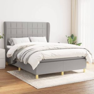 Giroletto A Molle Con Materasso Grigio Chiaro 140x200cm Tessuto