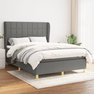 Giroletto A Molle Con Materasso Grigio Scuro 140x200cm Tessuto