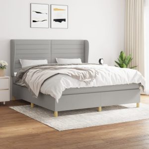 Giroletto A Molle Con Materasso Grigio Chiaro160x200 Cm Tessuto