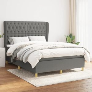 Giroletto A Molle Con Materasso Grigio Scuro 140x200cm Tessuto