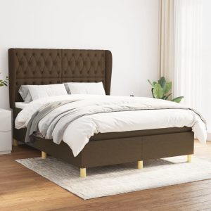 Giroletto A Molle Con Materasso Marrone Scuro 140x200cm Tessuto