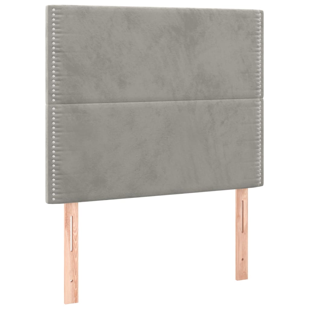 Giroletto A Molle Con Materasso Grigio Chiaro 80x200 Cm Velluto - Image 6