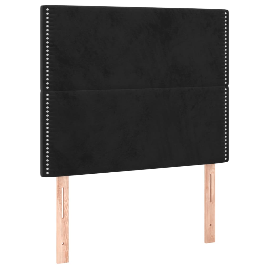 Giroletto A Molle Con Materasso Nero 80x200 Cm In Velluto - Image 6