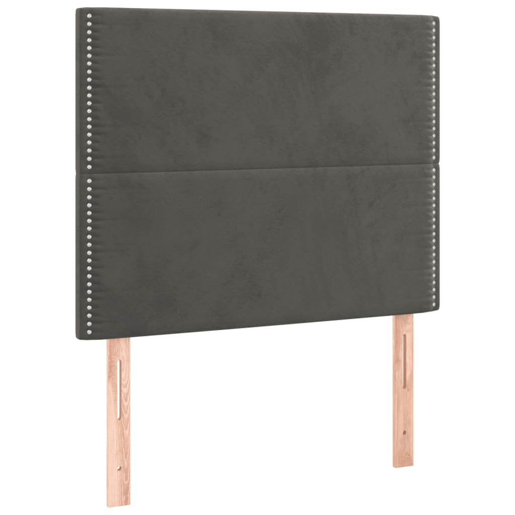 Giroletto A Molle Con Materasso Grigio Scuro 90x190 Cm Velluto - Image 6