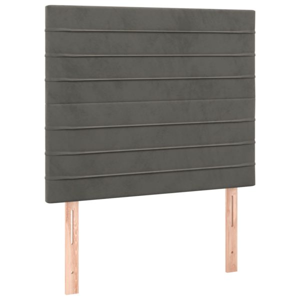 Giroletto A Molle Con Materasso Grigio Scuro 100x200 Cm Velluto - Image 6