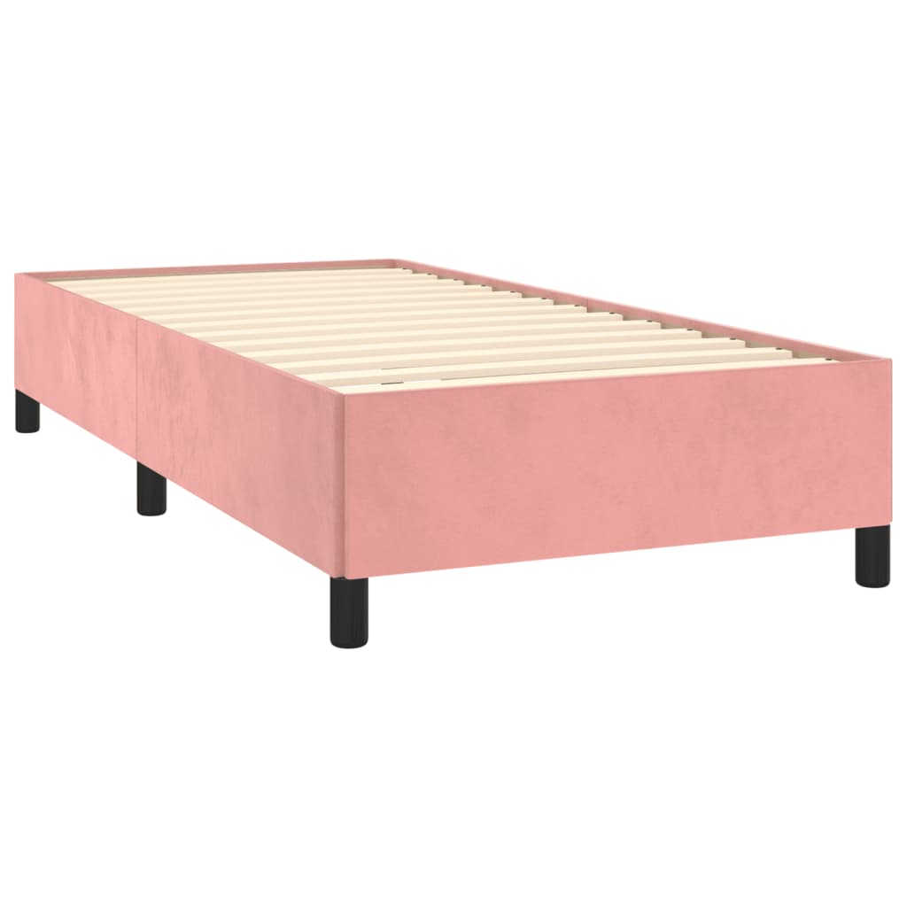 Giroletto A Molle Con Materasso Rosa 90x200 Cm In Velluto - Image 4