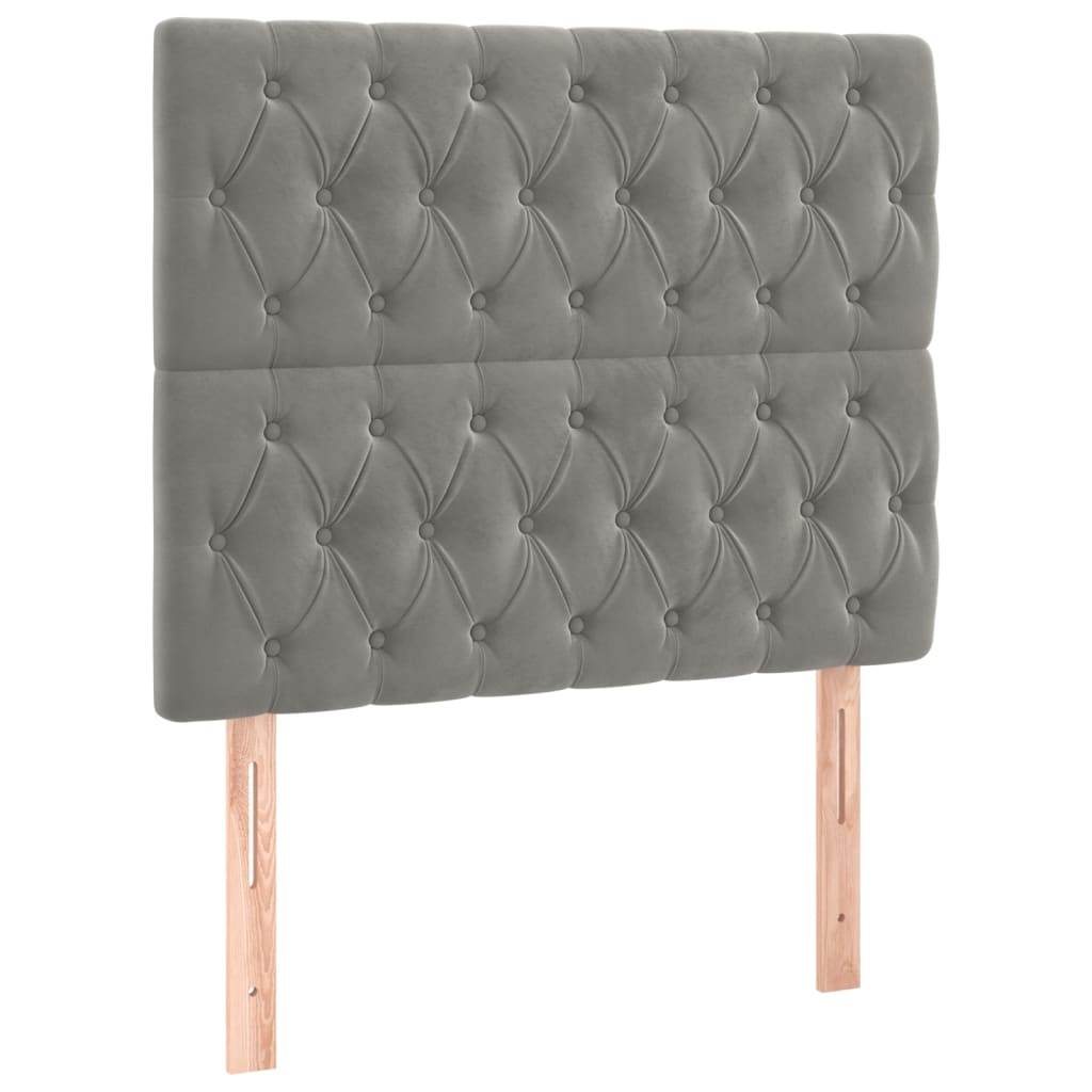 Giroletto A Molle Con Materasso Grigio Chiaro 90x190 Cm Velluto - Image 6
