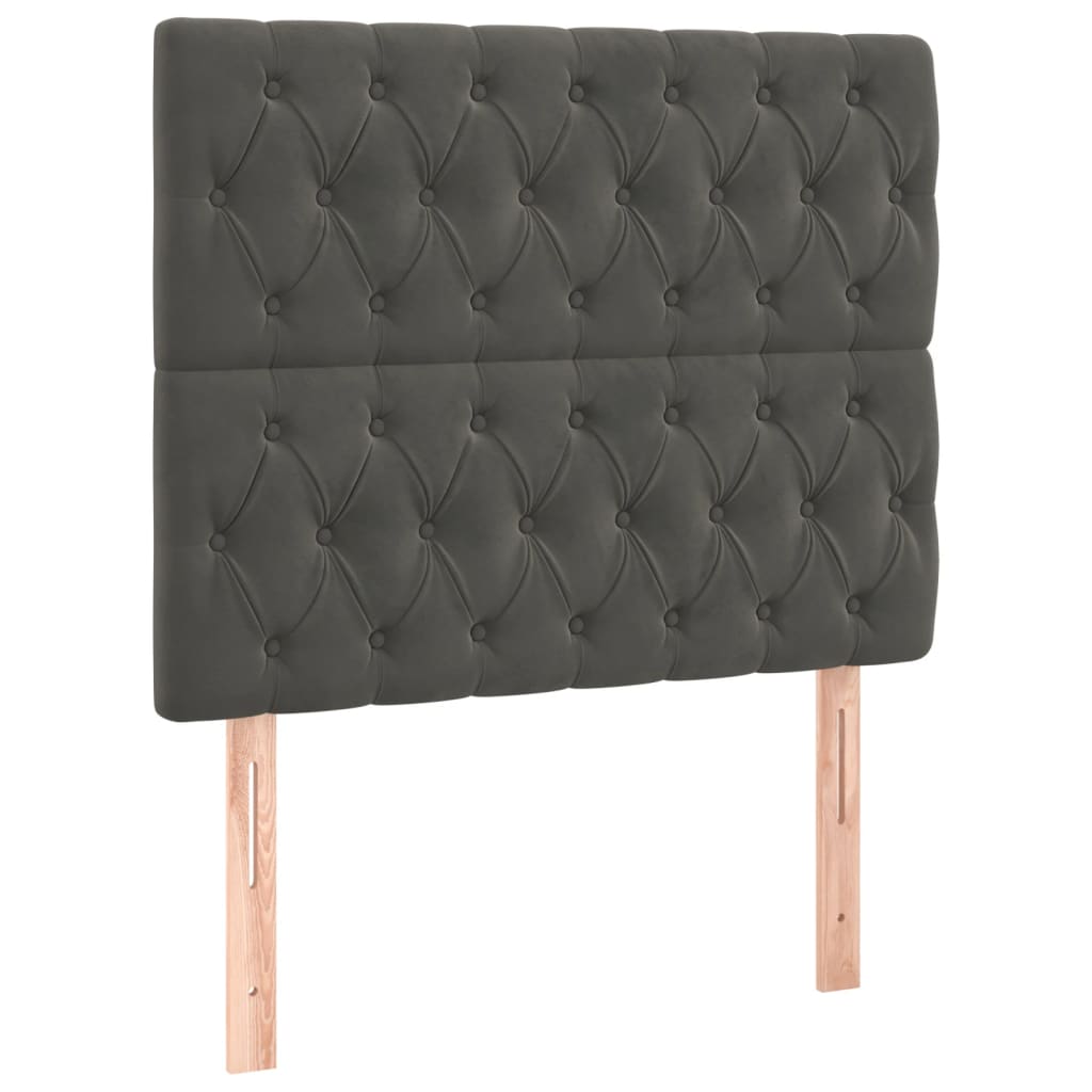 Giroletto A Molle Con Materasso Grigio Scuro 90x190 Cm Velluto - Image 6