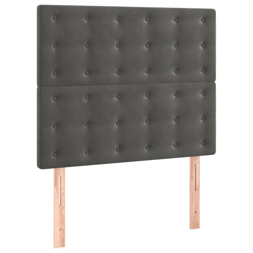 Giroletto A Molle Con Materasso Grigio Scuro 90x200 Cm Velluto - Image 6