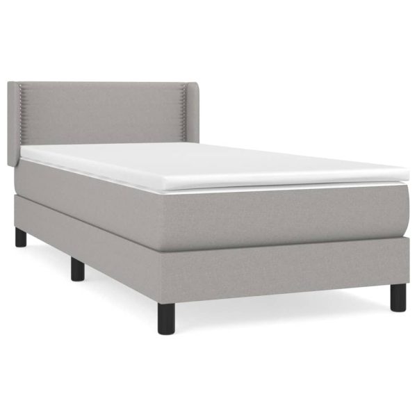 Giroletto A Molle Con Materasso Grigio Chiaro 90x200 Cm Tessuto - Image 2