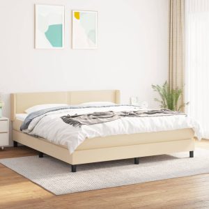 Giroletto A Molle Con Materasso Crema 180x200 Cm In Tessuto
