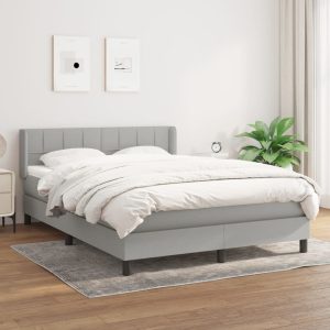Giroletto A Molle Con Materasso Grigio Chiaro 140x190cm Tessuto