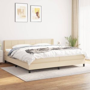 Giroletto A Molle Con Materasso Crema 200x200 Cm In Tessuto