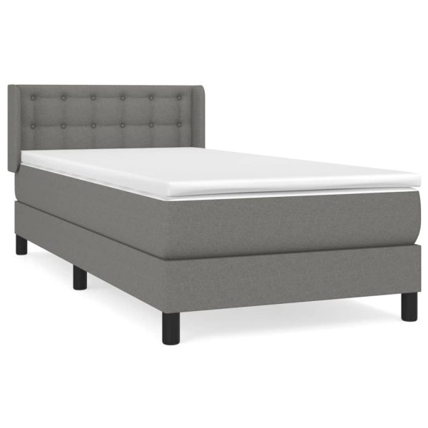 Giroletto A Molle Con Materasso Grigio Scuro 80x200 Cm Tessuto - Image 2