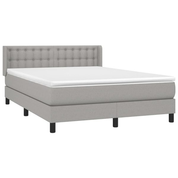 Giroletto A Molle Con Materasso Grigio Chiaro 140x190cm Tessuto - Image 3