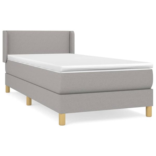 Giroletto A Molle Con Materasso Grigio Chiaro 90x200 Cm Tessuto - Image 2