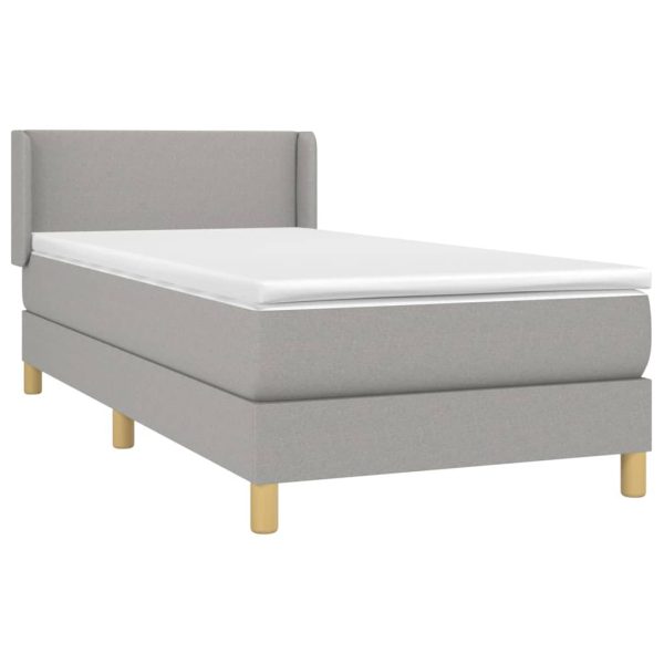 Giroletto A Molle Con Materasso Grigio Chiaro 90x200 Cm Tessuto - Image 3