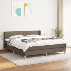 Giroletto A Molle Con Materasso Tortora 160x200 Cm In Tessuto