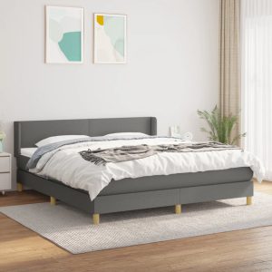 Giroletto A Molle Con Materasso Grigio Scuro 180x200 Cm Tessuto