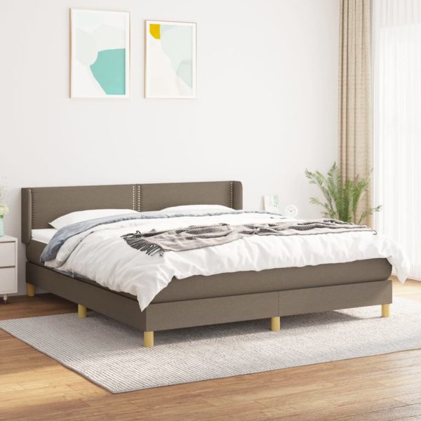 Giroletto A Molle Con Materasso Tortora 160x200 Cm In Tessuto