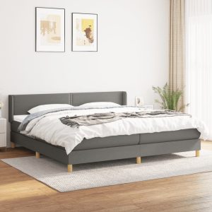 Giroletto A Molle Con Materasso Grigio Scuro 200x200 Cm Tessuto