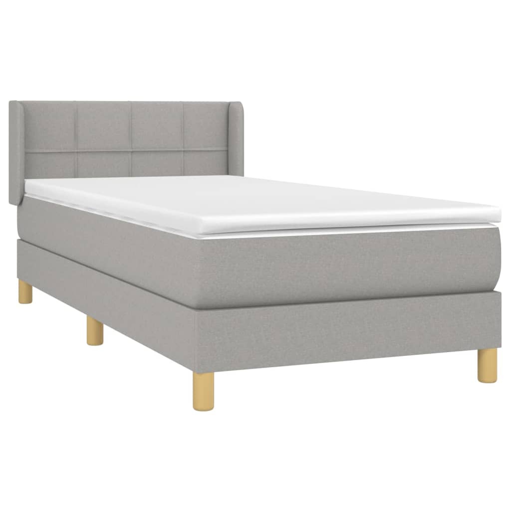 Giroletto A Molle Con Materasso Grigio Chiaro 90x200 Cm Tessuto - Image 3