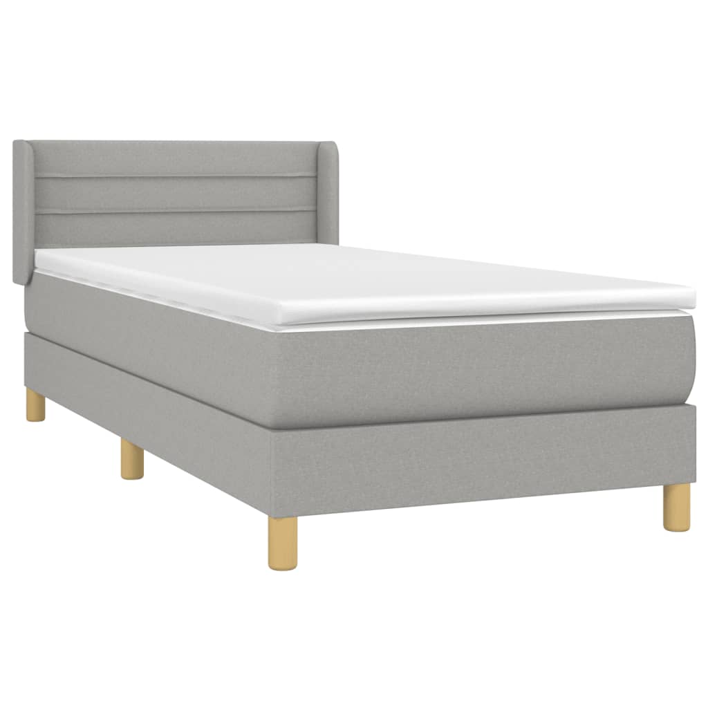 Giroletto A Molle Con Materasso Grigio Chiaro 80x200 Cm Tessuto - Image 3