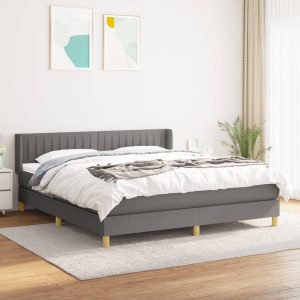 Giroletto A Molle Con Materasso Grigio Scuro 180x200 Cm Tessuto