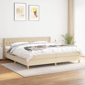 Giroletto A Molle Con Materasso Crema 200x200 Cm In Tessuto