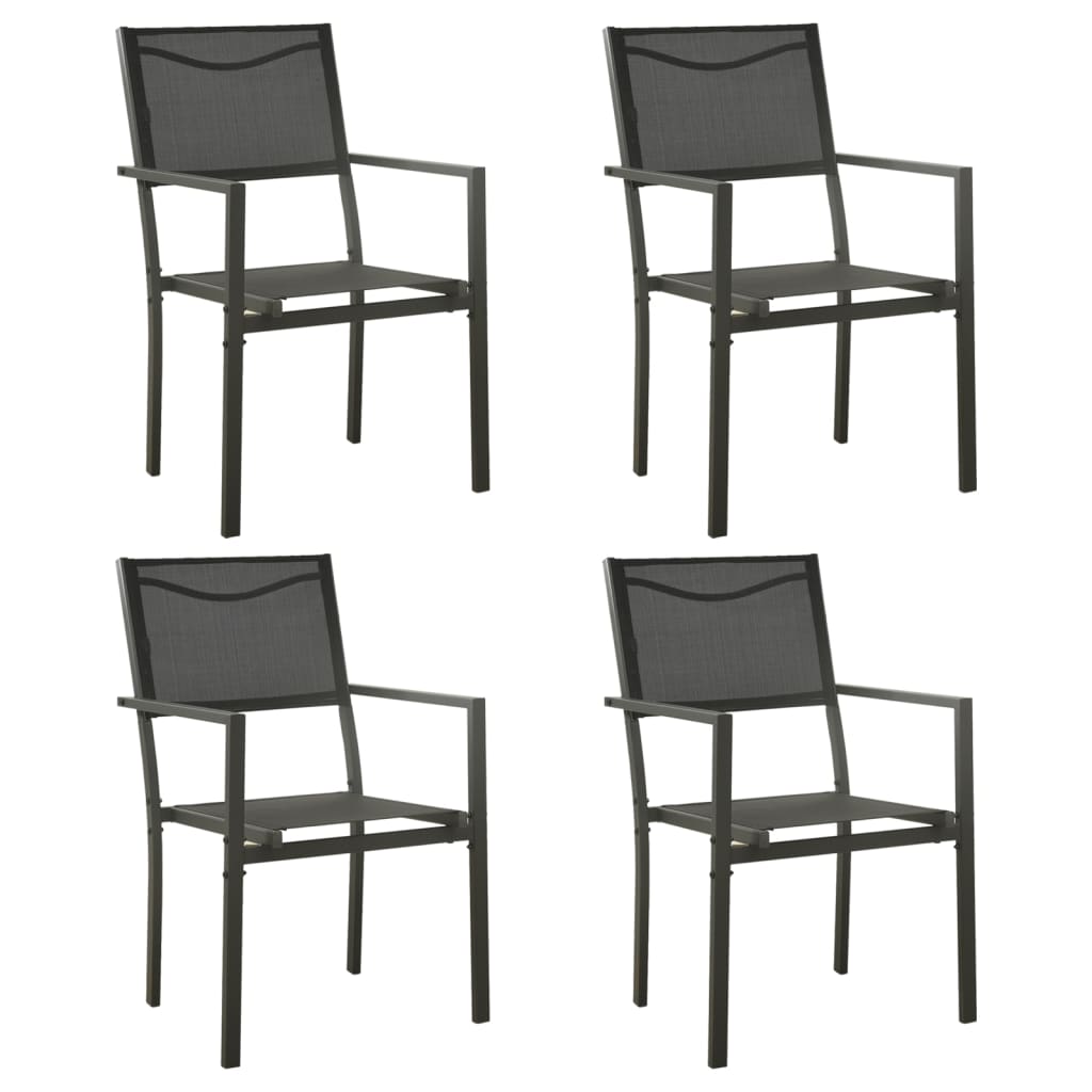 Sedie Da Giardino 4 Pz Textilene E Acciaio Nero E Antracite