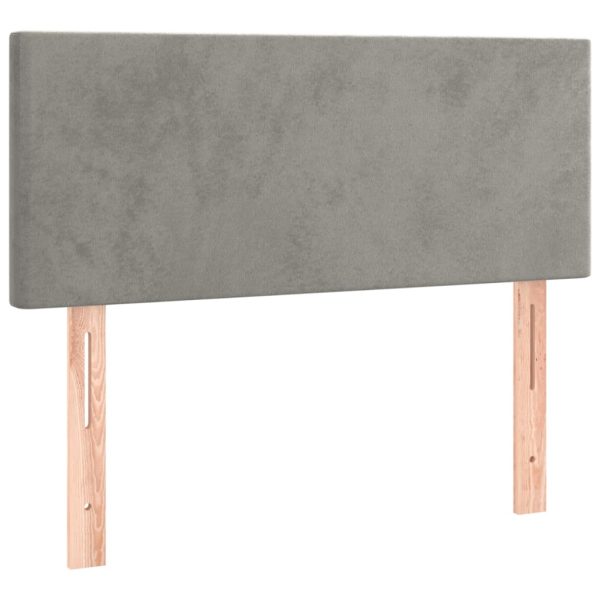 Giroletto A Molle Con Materasso Grigio Chiaro 80x200 Cm Velluto - Image 6
