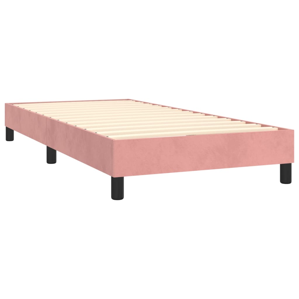Giroletto A Molle Con Materasso Rosa 80x200 Cm In Velluto - Image 4