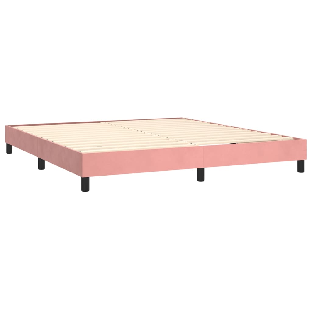 Giroletto A Molle Con Materasso Rosa 180x200 Cm In Velluto - Image 4