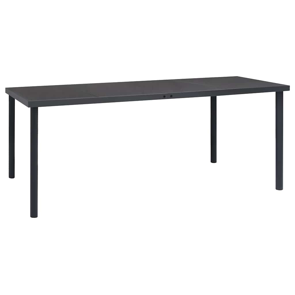 Tavolo Da Pranzo Per Esterni Antracite 190x90x74 Cm In Acciaio