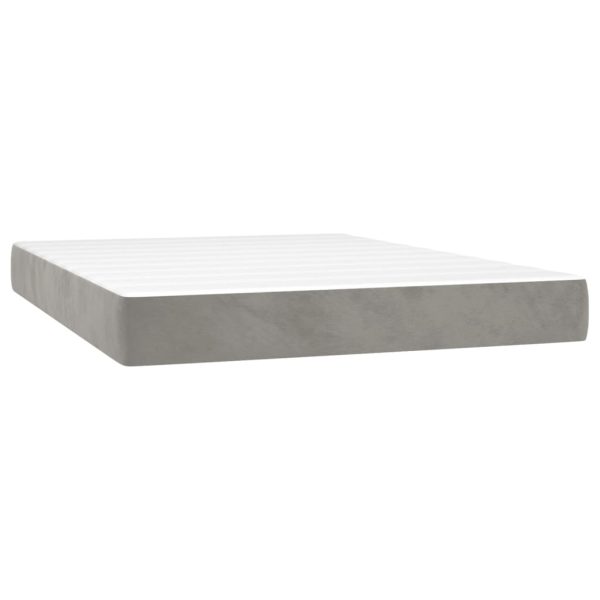 Giroletto A Molle Con Materasso Grigio Chiaro 140x190cm Velluto - Image 5