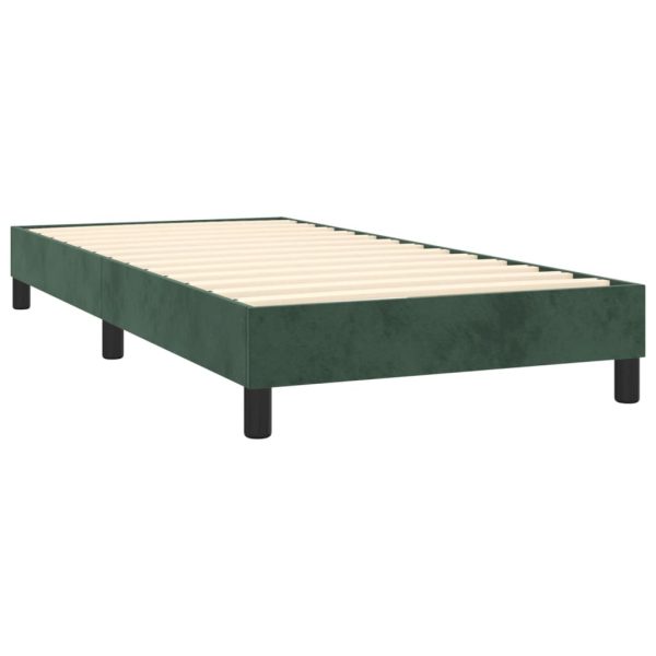 Giroletto A Molle Con Materasso Verde Scuro 90x200 Cm Velluto - Image 4